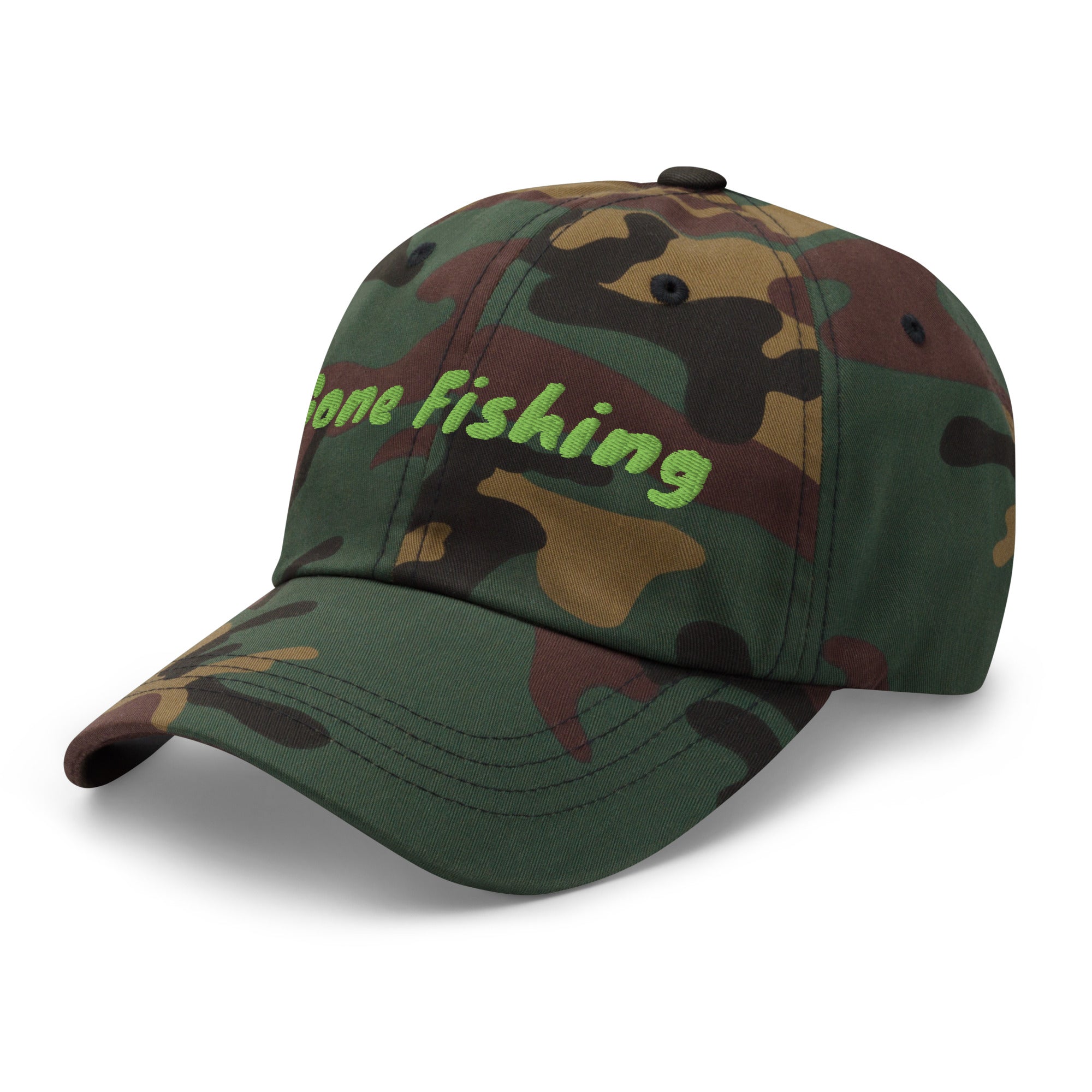 Gone fishing in Camo - Dad hat - Oddhook